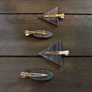 NWOT Gray and Gold Tone Hair Clips Set